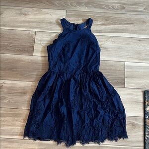 Altar'd State Navy Lace High Neck Dress